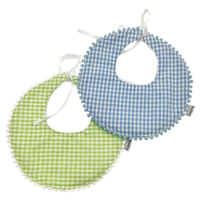 Set Baberos Chinilla Borla Celeste‑Verde