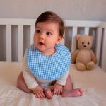 Set Baberos Chinilla Borla Celeste‑Verde