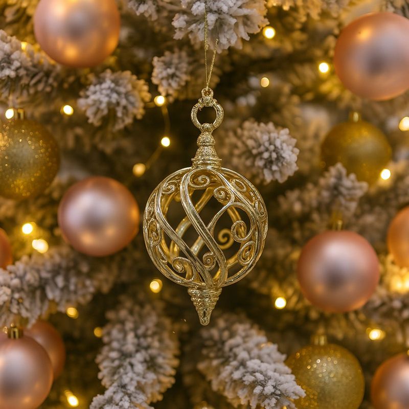 Esfera Decorativa Dorada con Diseño Calado