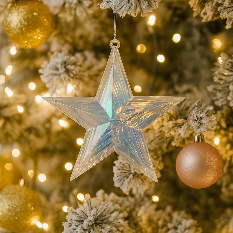 Estrella Colgante Tornasol Transparente