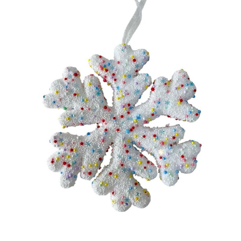 Adorno Copo de Nieve con Estrellas Multicolor