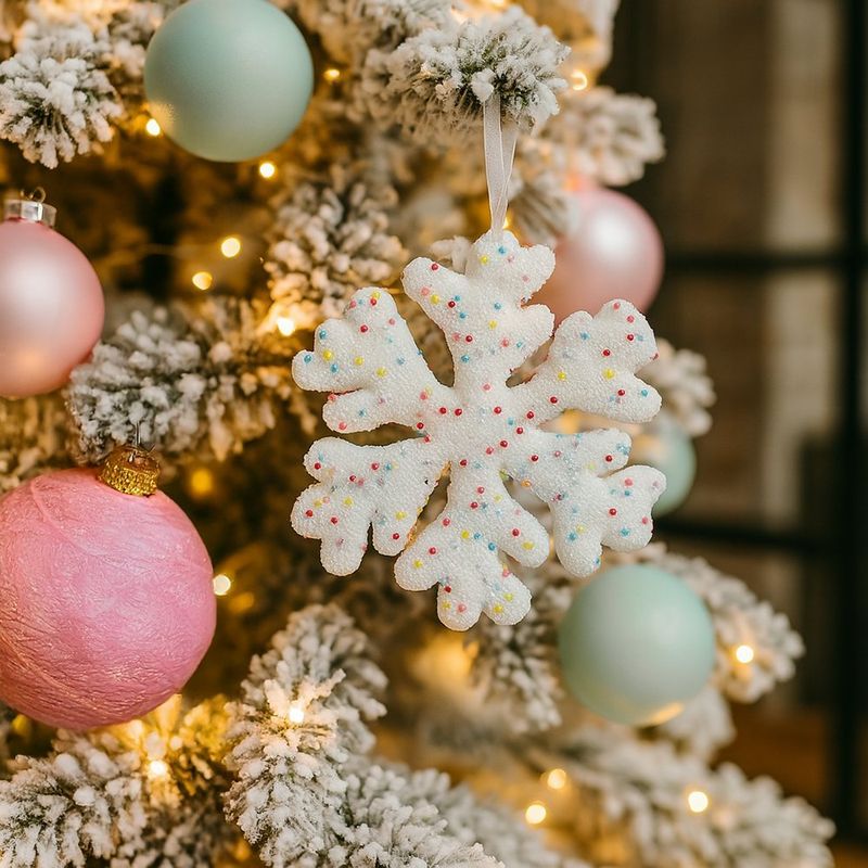 Adorno Copo de Nieve con Estrellas Multicolor