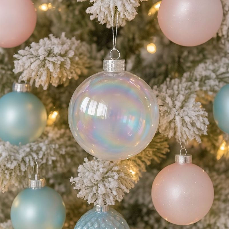 Esfera Navideña Tornasol Transparente