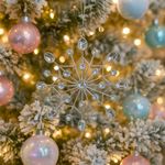 Copo de Nieve Plateado con Perlas