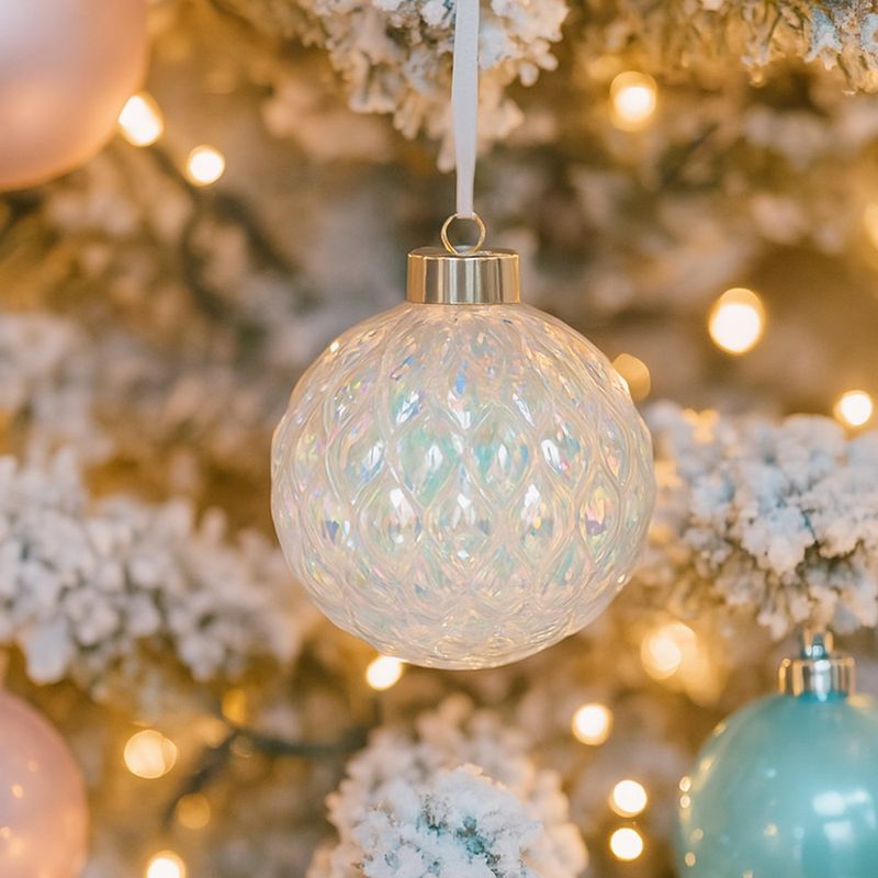 Esfera Navideña Tornasol con Diseño Texturizado