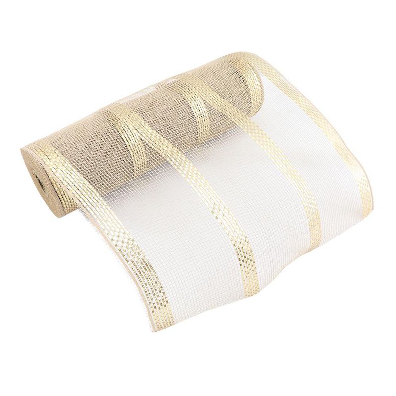 Malla Decorativa Navideña de 10.5 plg x 10 yardas Color Dorado