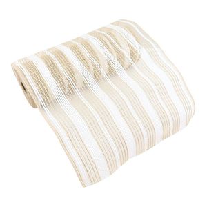 Malla Decorativa de 10.5 plg x 10 yardas Color Café y Blanco