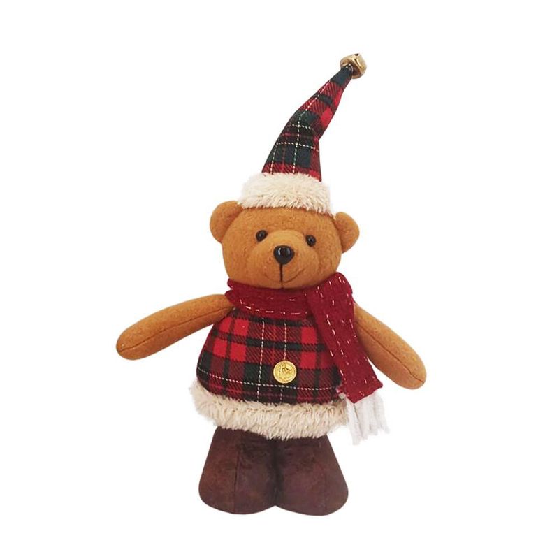 Osito Decorativo Navideño con Gorro y Bufanda