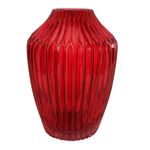 Jarrón Decorativo de Vidrio Rojo con Textura