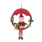 Corona Navideña con Muñeco de Nieve y Reno