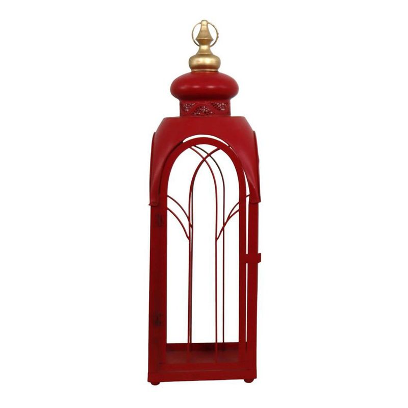 Farol Decorativo Navideño con Cúpula Dorada 78 Cm