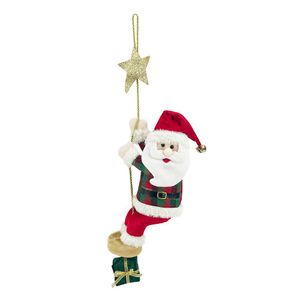 Santa Claus Colgante con Cuerda y Estrella Decorativa