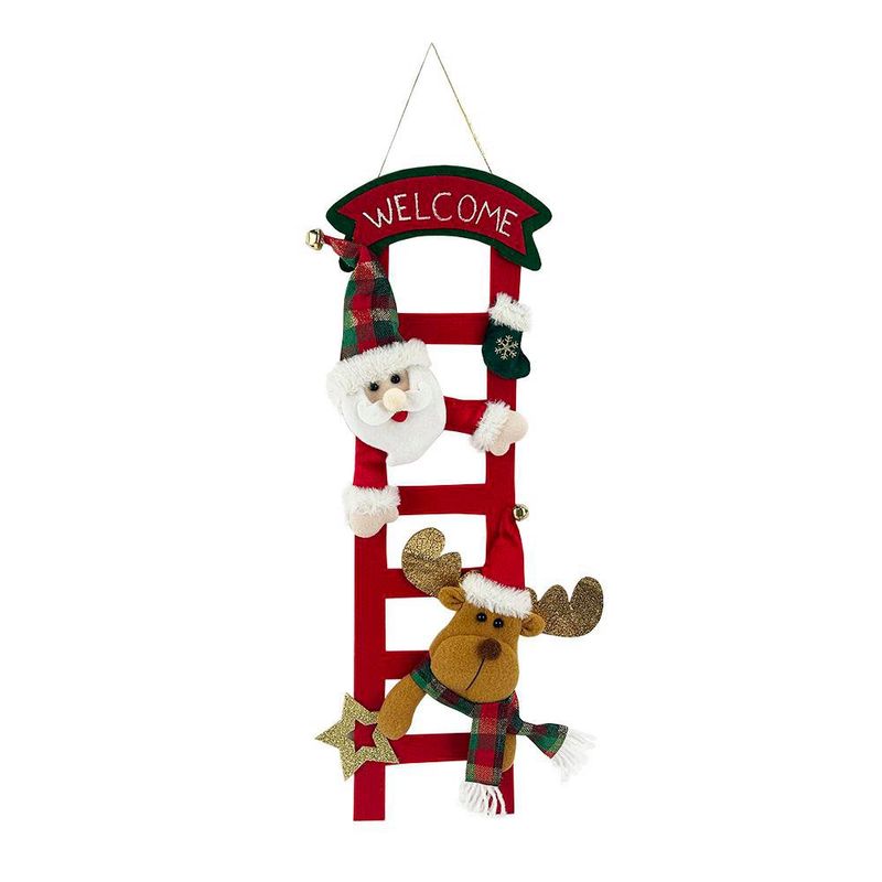 Escalera Decorativa Navideña con Santa y Reno