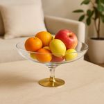 Frutero de Cristal con Base Dorada Decorativa