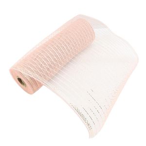 Malla Decorativa de 10.5 plg x 10 yardas Color Rosa con Blanco