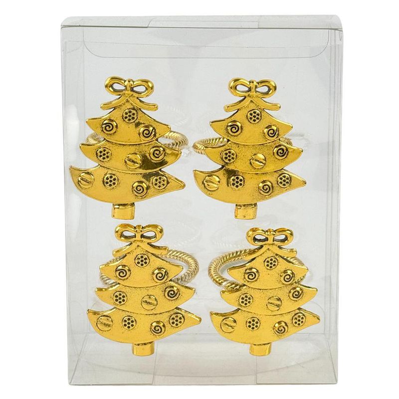 Set de 4 Anillos para Servilleta Árbol Navideño