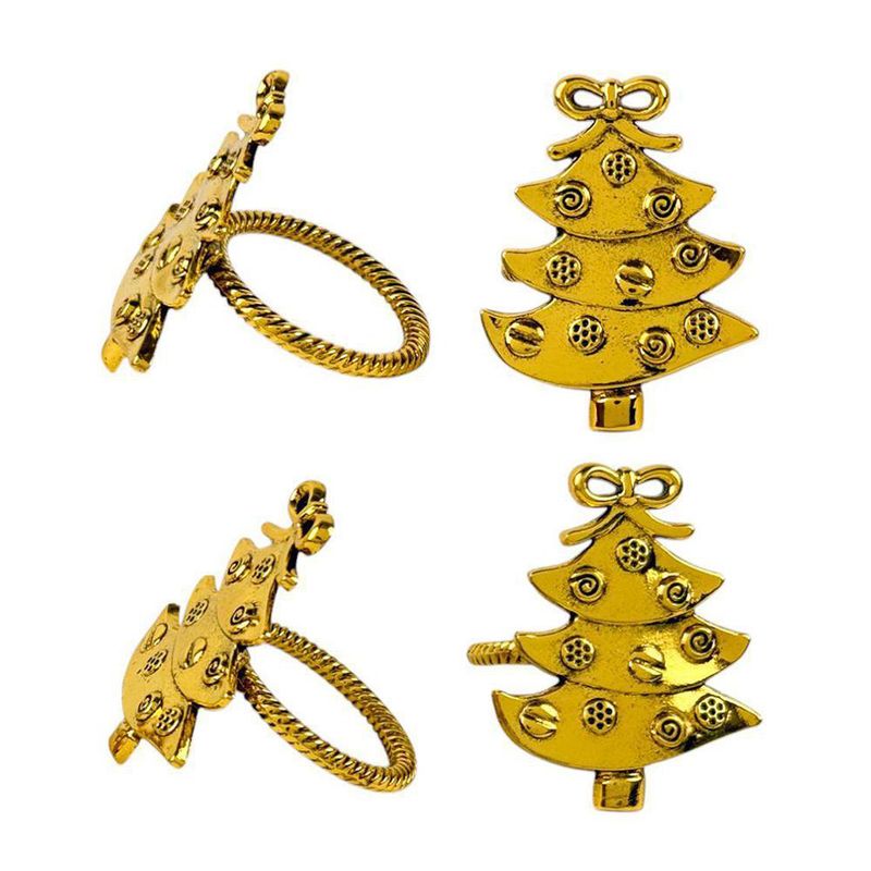 Set de 4 Anillos para Servilleta Árbol Navideño