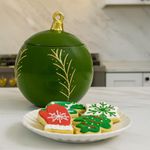 Frasco Navideño Esfera Verde con Detalles Dorados