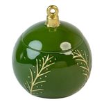 Frasco Navideño Esfera Verde con Detalles Dorados