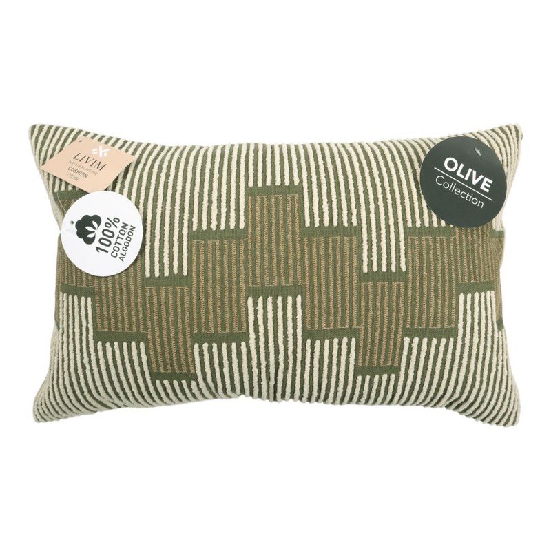 Cojín Patrón Geométrico Verde 30 X 50 Cm