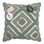 Cojín Geométrico Natural y Verde 45 X 45 Cm