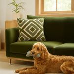 Cojín Geométrico Natural y Verde 45 X 45 Cm