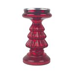 Candelero Decorativo Rojo con Detalles