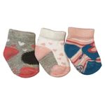 Set de 3 Pares Calceta Corta para Niña Recién Nacido