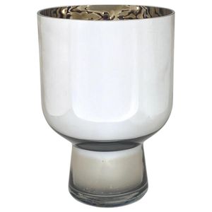 Centro de Mesa Decorativo en Vidrio Espejo Plata