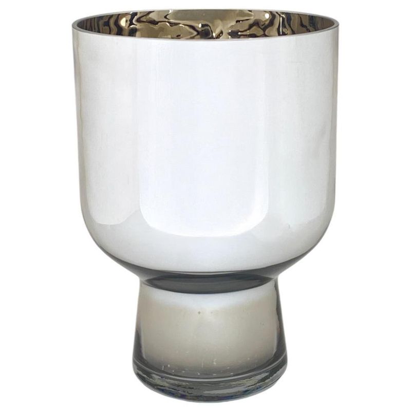 Centro de Mesa Decorativo en Vidrio Espejo Plata