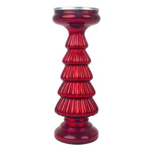 Candelero Decorativo Rojo con Detalles