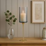 Candelero Tipo Copa con Base Dorada