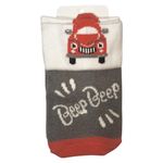 Calcetín para Bebe de Algodón Peinado Carro Rojo