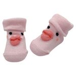 Calcetines Infantiles Patito Rosa Talla 0-6 Meses