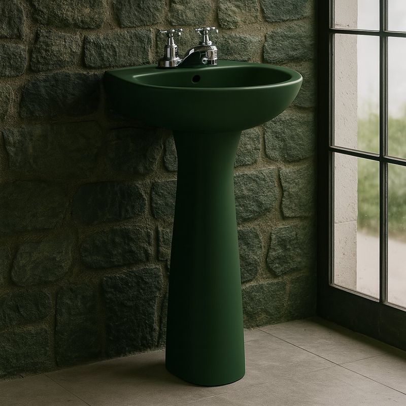 Lavamanos Verde con Pedestal - Ecoline