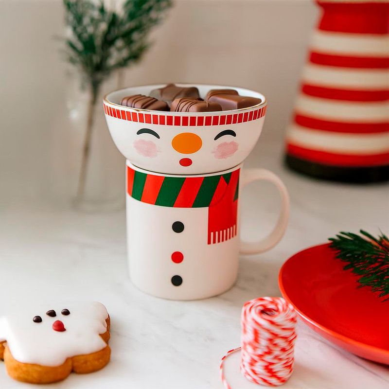 Set de Pocillo y Tazón Snowman