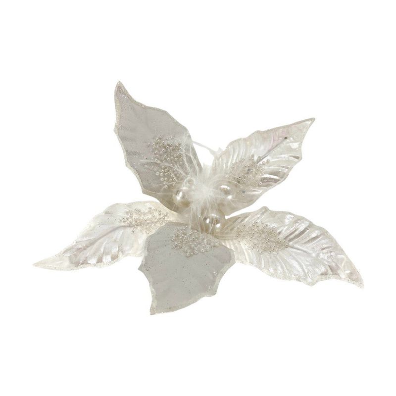 Pascua Blanca con Perlas Decorativas