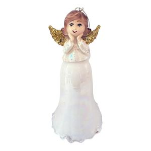 Adorno Navideño de Ángel con Alas Doradas