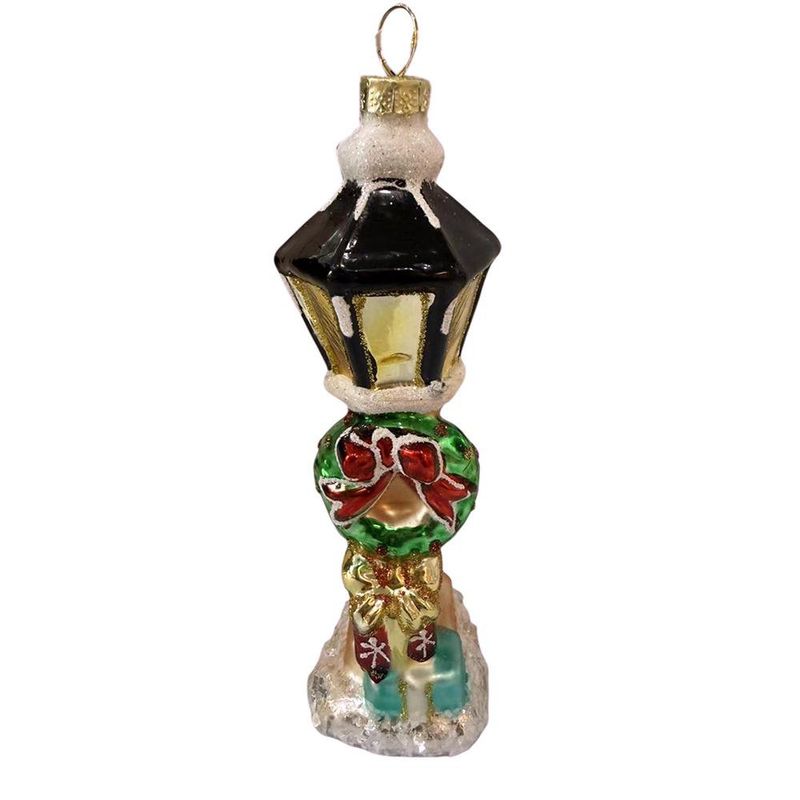 Adorno Navideño Farol con Moño y Regalos