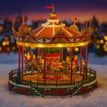 Carrusel Navideño con Movimiento, Sonido y Luz LED