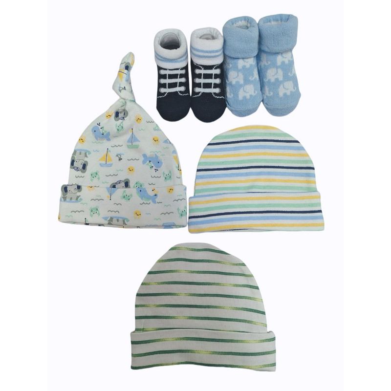 Set de Gorros y Calcetas Elefantes 5 Pzas