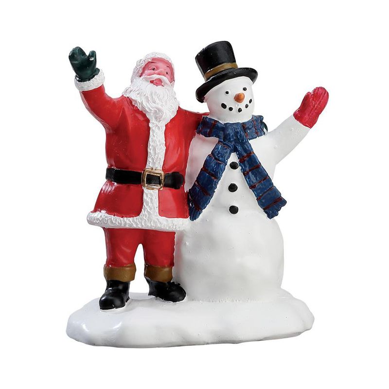 Figura de Santa y Muñeco de Nieve para Villa Navideña