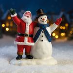 Figura de Santa y Muñeco de Nieve para Villa Navideña