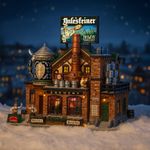 Fábrica Cervecera Navideña con Detalles Iluminados