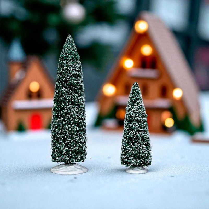 Set de 2 Árboles Nevados para Villa Navideña