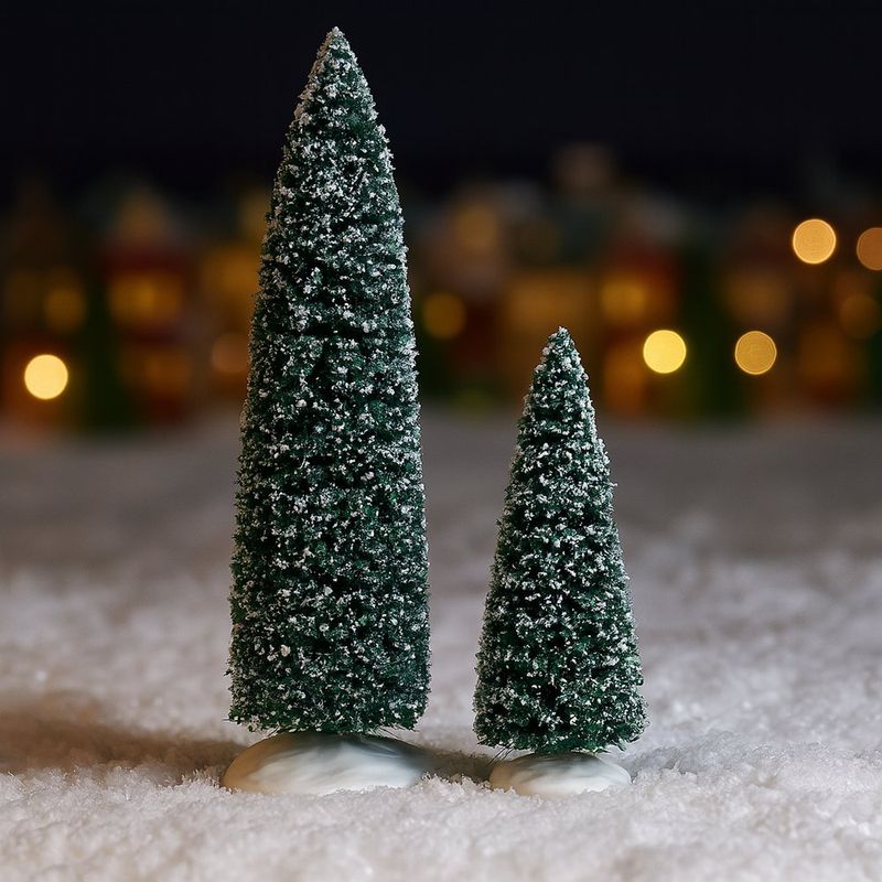 Set de 2 Árboles Nevados para Villa Navideña