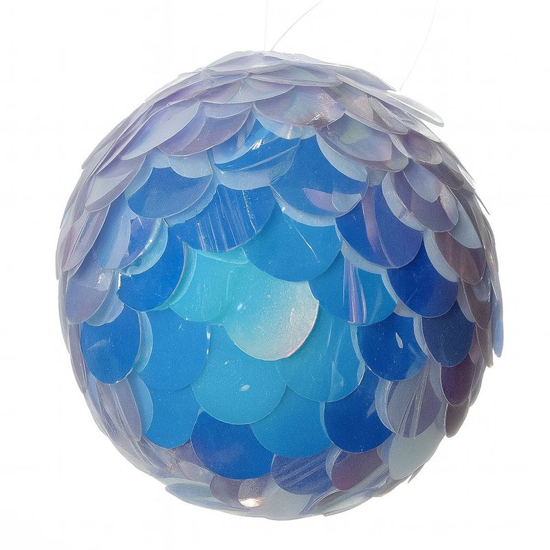 Esfera Decorativa con Escamas Tornasol Azul