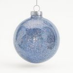 Esfera Navideña Azul con Brillo Tornasolado