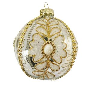 Esfera Navideña Transparente con Flores