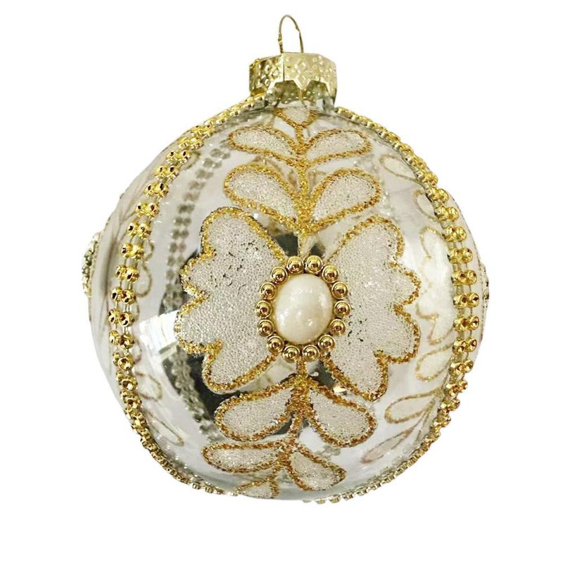 Esfera Navideña Transparente con Flores